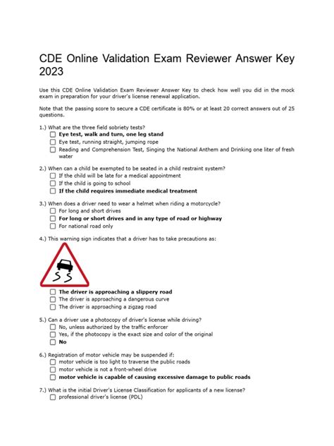 cde validation exam answers|CDE Online Validation Exam Guide .